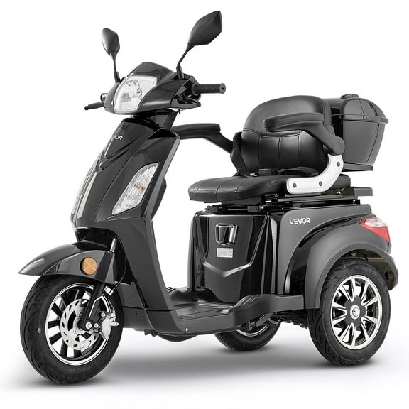 VEVOR Heavy Duty 3-Wheel Mobility Scooters for Seniors & Adults, 500lbs Capacity, 21.5 Miles 3-Speed Long Range, 1000W All Terrain Electric Recreational Scooter Wheelchair, 20 Max Climbing Capacity