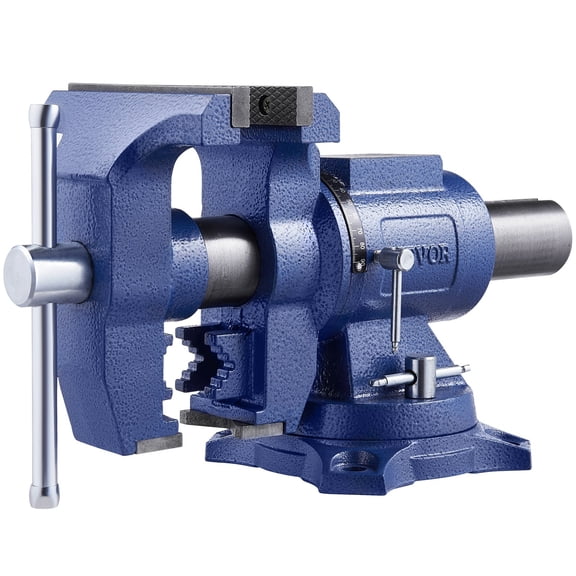 VEVOR Heavy Duty Bench Vise, 6-1/2" Jaw Width, 5" Max Jaw Opening Multi-Purpose Ductile Iron Bench Vise with Anvil, 360 Swivel Base Head, 3" Throat, 5620 lbs Clamp Force, for Pipe Repairing Metalwor