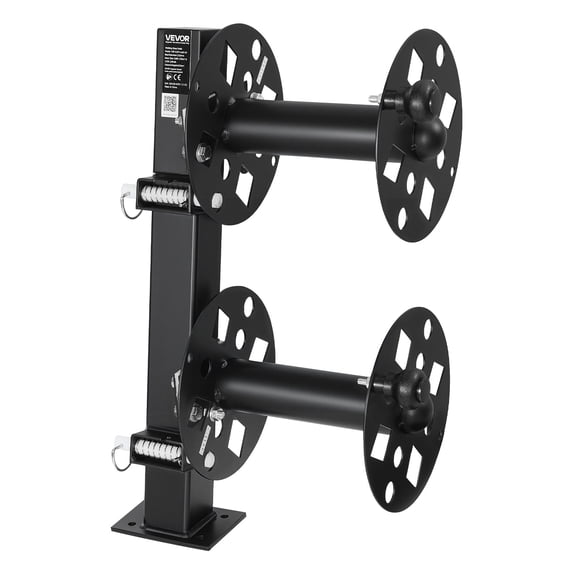 VEVOR Heavy Duty Double Welding Cable Reel, Welding Cable Lead Reels for 150FT 1/0 & 125FT 2/0 Cable, Powder-Coated Steel Reel with Locking Pin for Service Trucks, Fleet Maintenance, Jobsites
