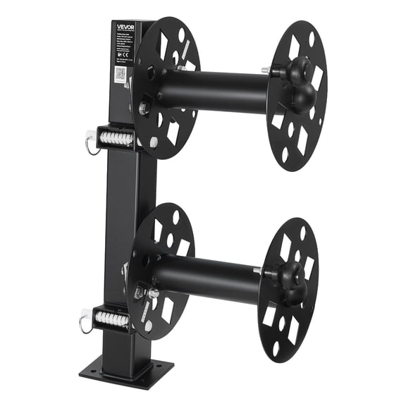 VEVOR Heavy Duty Double Welding Cable Reel, Welding Cable Lead Reels for 150FT 1/0 & 125FT 2/0 Cable, Powder-Coated Steel Reel with Locking Pin for Service Trucks, Fleet Maintenance, Jobsites