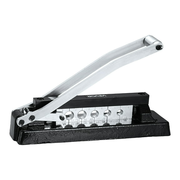 VEVOR Heavy Duty Hose Ferrule Crimping Tool, Standard Bench Hose Crimper with 5 Die Holes & 0.44"-0.63" Crimping Range for PVC Rubber Hoses, Air Hoses Crimping Repair Kit (Ferrules Not Included)