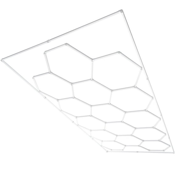 VEVOR Hexagon Garage Lights, 66300LM, 6500K 15 Grid Systems Honeycomb Hexagonal Garage LED Lights, DIY Cool White Car Detailing Garage Ceiling Lighting Bright Shop Light for Gym Basement Workshop