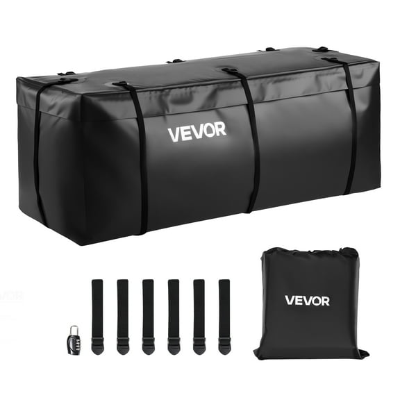 VEVOR Hitch Cargo Carrier Bag,Waterproof 840D PVC, 57.48 x 19.49 x 23.82 in (16 Cubic Feet),Heavy Duty Cargo Bag for Truck Bed Storage with Reinforced Straps,Suitable for Car SUV Vans Hitch Basket
