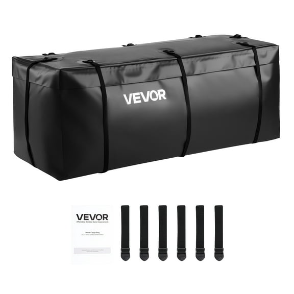 VEVOR Hitch Cargo Carrier Bag, Waterproof 840D PVC, 59.84 x 24.02 x 24.41 in (20 Cubic Feet), Heavy Duty Cargo Bag for Truck Bed Storage with 6 Reinforced Straps, Suitable for Car Vans Hitch Basket