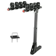 VEVOR Hitch Mount Bike Rack, 4-Bike Carrier Rack, 150 LBS Capacity Bike Rack Hitch for 2-inch Receiver, Titling and Folding Bike Carrier with No-Wobble U Bolt and Strap, for Car, SUV, Truck, RV