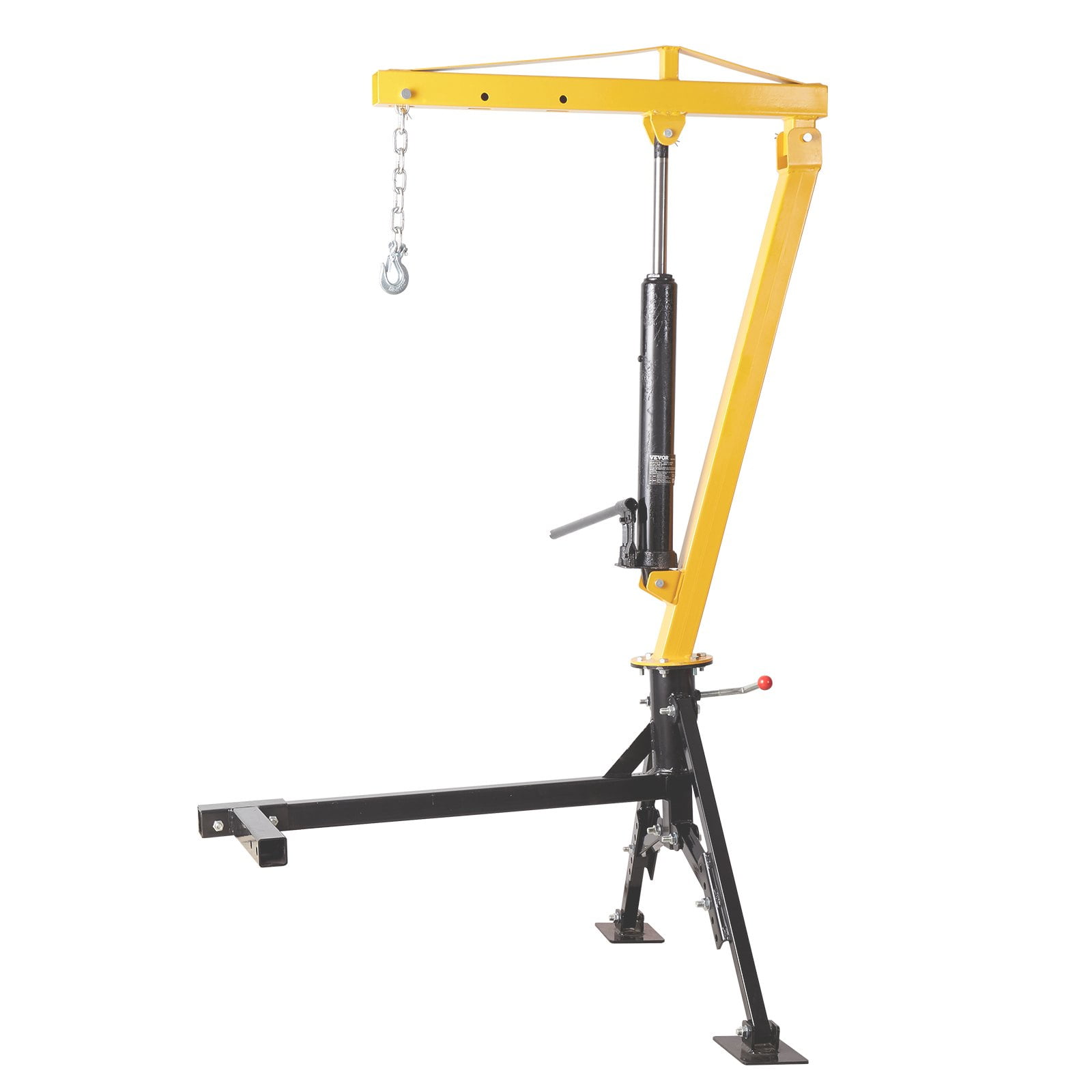 Heavy-Duty Yellow and Black Hydraulic Pickup Truck Crane