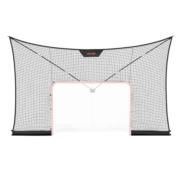 VEVOR Hockey Net Backstop, 12x7 ft Durable Hockey Goal Backstop Net with Extended Coverage, Lightweight and Portable Backyard Training Equipment, Easy Assembly, for Youth Adult (NET ONLY)