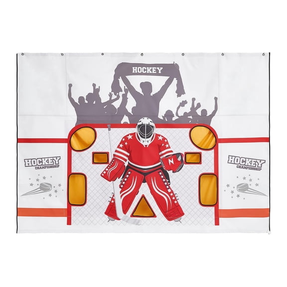 VEVOR Hockey Shooting Tarp, Shooter Tutor Ice Hockey Goal Practice Target, Tear-proof Premium Net with 7 Holes, Easy Set Up Hockey Net Replacement, Training Equipment for Practicing Shooting Accuracy
