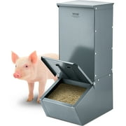 VEVOR Hog Feeder, 2.2 Bushel Capacity, Single Door Pig Feeder, Heavy Duty Steel Piglets Feeder, Multipurpose Trough Creep Feeder, Outdoor Livestock Feeder Farm Accessory for Feeding up to 5 Hogs