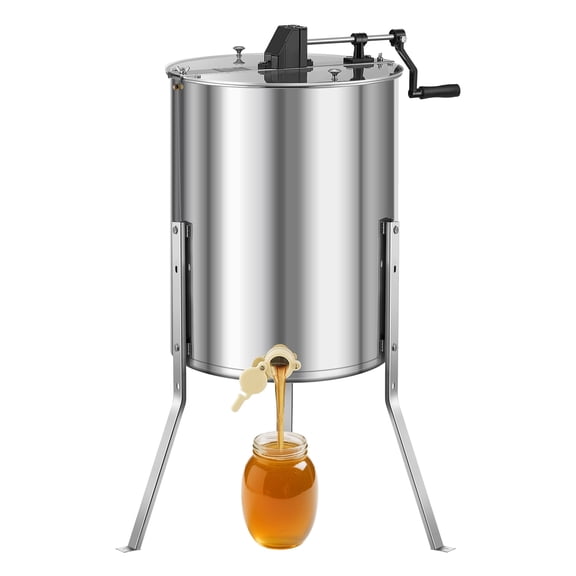 VEVOR Honey Extractor, 4/8 Frame Manual Honey Spinner with Transparent Lid, Stainless Steel Honeycomb Drum Spinner with Height Adjustable Stand, Honeycomb Extraction Equipment for Beekeeping