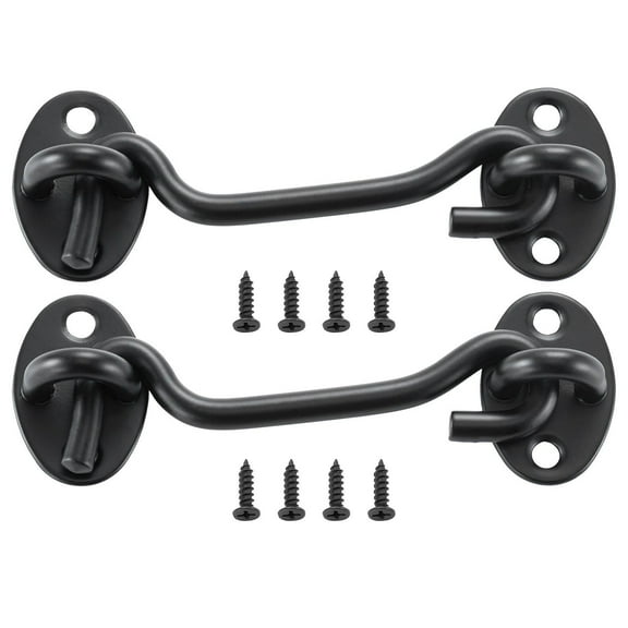 VEVOR Hook and Eye Gate Latch, 2 Pack Barn Door Latch Hook with Mounting Screws, Stainless Steel Hook and Eye Latch, Hook Lock for Sliding Barn Door,