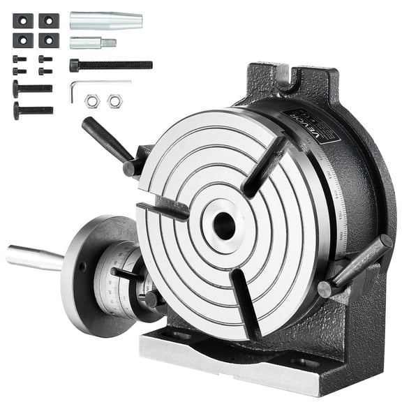 VEVOR Horizontal Vertical Rotary Table 8 in Precision Milling Rotary Table, with T-Slot & Graduated Scale, Worm Gear Adjustment, Cast Iron, Precision Indexing, for Milling Machines & Drill Presses