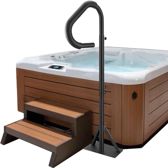 VEVOR Hot Tub Handrail,360 Rotatable Spa Side Handrail with 48"-63" Adjustable Height, Rust-proof Aluminum Spa Step Hot Tub Hand Rail with Slide-Under Mount Base for Indoor & Outdoor,600LBS Capacity