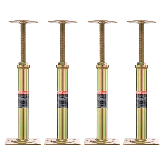 VEVOR House Floor Jacks, 4 Pack, 11.6"-16" Height Range, 2500 lbs Max Load Capacity Per Unit, Adjustable Support Beam Basement Jack Post for Leveling, Galvanized Telescoping Jack for Temporary Suppor