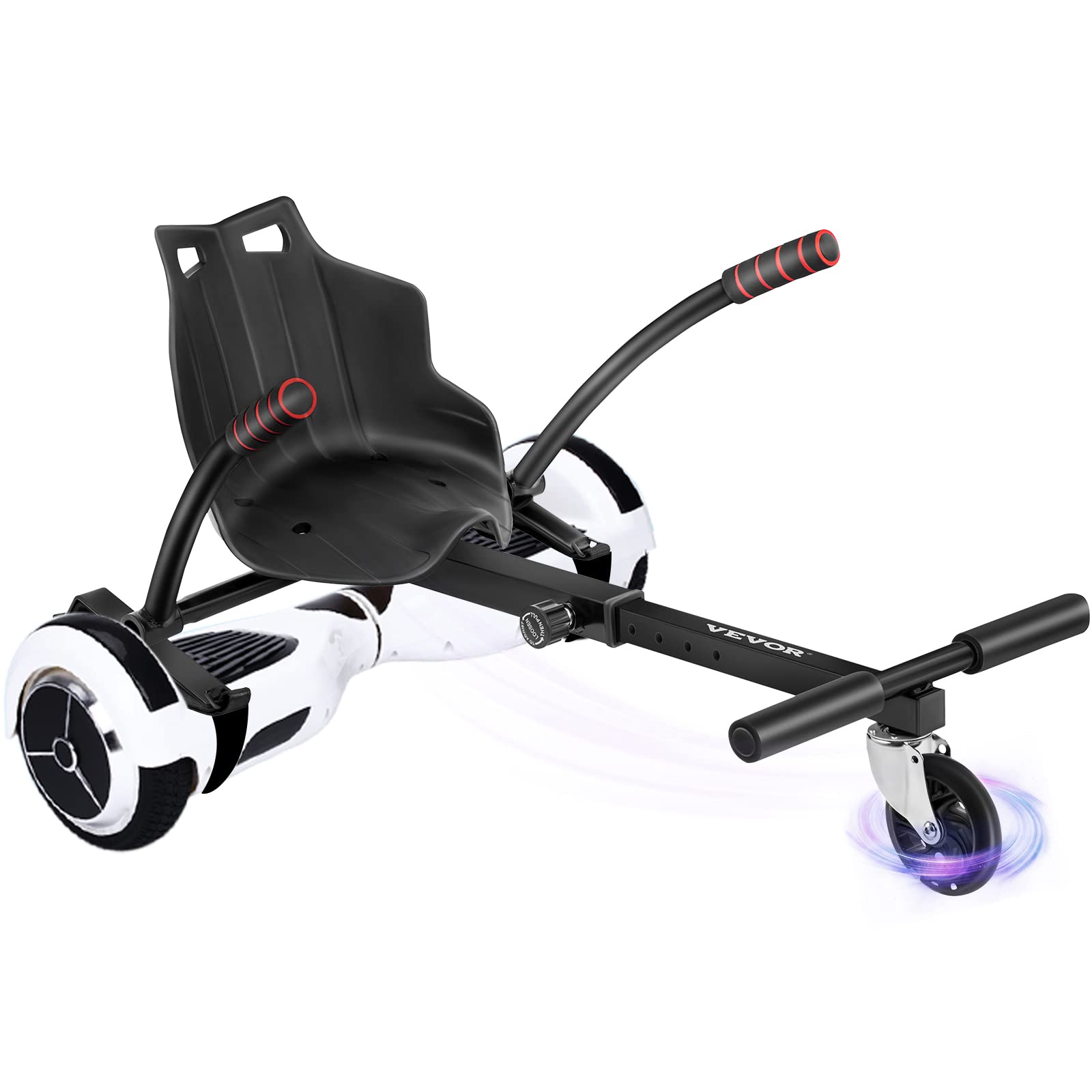 VEVOR Hoverboard Go Kart Seat Attachment for 6.5" 8" 10" Self Balancing Scooter, Hoverboard Kart for Kids or Adults, Black Hoverboard Attachments Adjustable Frame Length - image 1 of 10