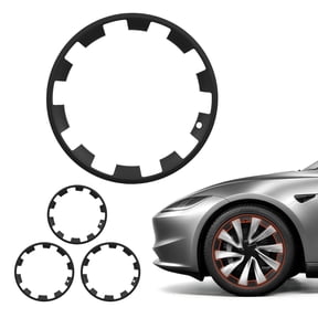 VEVOR Hubcaps Wheel Covers for 2025 Tesla Model Y, 20 Inch Set of 4 Wheel Rim Cover Hubcaps OEM Style Replacement, R20 Size Snap On Car Hub Caps, Premium Sturdy 10-Spoke ABS Tire Rim Caps,Matte Black