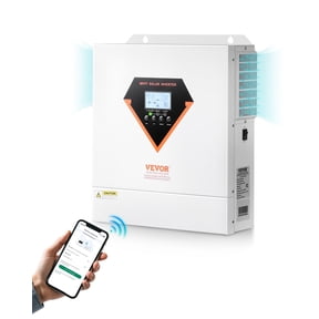 VEVOR Hybrid Solar Inverter, 3000W, All in One Pure Sine Wave Power Inverter Charger, 24V DC to 110/120V AC, with Built-in 100A MPPT Solar Controller, for off-Grid System Lead Acid Lithium Battery