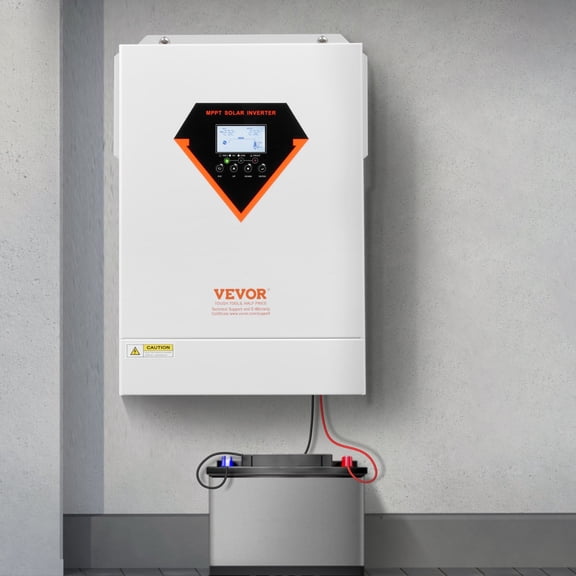 VEVOR Hybrid Solar Inverter, 6000W, All in One Pure Sine Wave Power Inverter Charger, 48V DC to 220/230V AC, with Built-in 120A MPPT Solar Controller, for Off-Grid System Lead Acid Lithium Battery