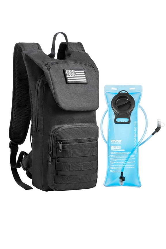 Hydration Backpack, Water Backpack with 3L TPU Water Bladder, Tactical Molle Hiking Hydration Pack with Storage for Men Women, Hydro Water Daypack for Hiking Running Cycling Camping
