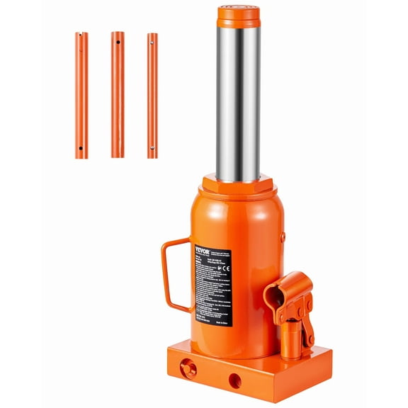 VEVOR Hydraulic Bottle Jack, 30 Ton/66138 lbs Welded Bottle Jack with 11.22''-18.66'' Lifting Range & 3-Section Long Handle