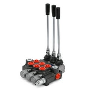 VEVOR Hydraulic Control Valve 3 Spool, Hydraulic Valve Unibody 3 Spool Valve, Hydraulic Directional Control Valve 11gpm 40L Double Acting Cylinder