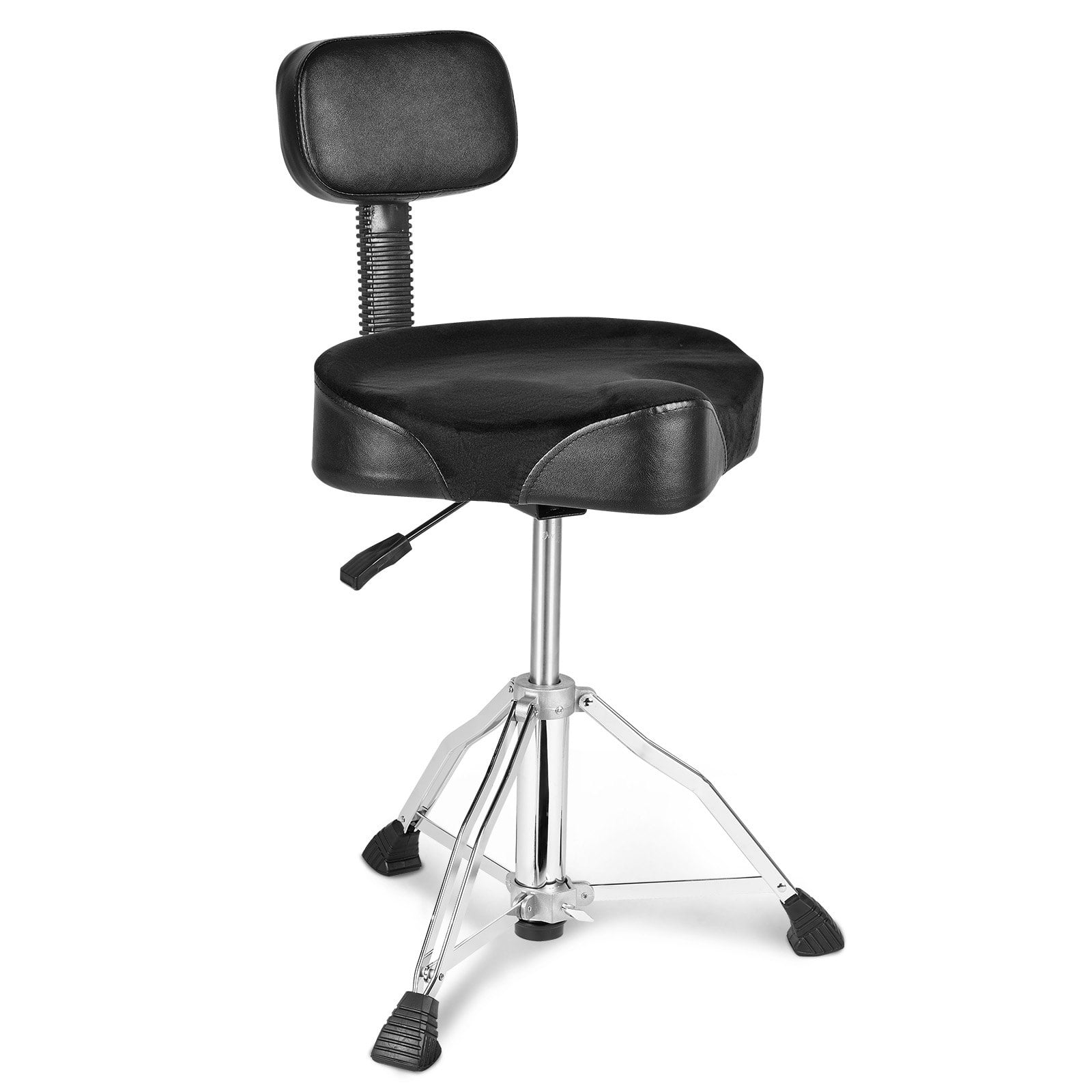 VEVOR Hydraulic Drum Throne - Adjustable Height 19.3-25.2 in, Padded Seat, 500 lbs Capacity, 360° Swivel, Anti-Slip Feet, Includes Drumsticks