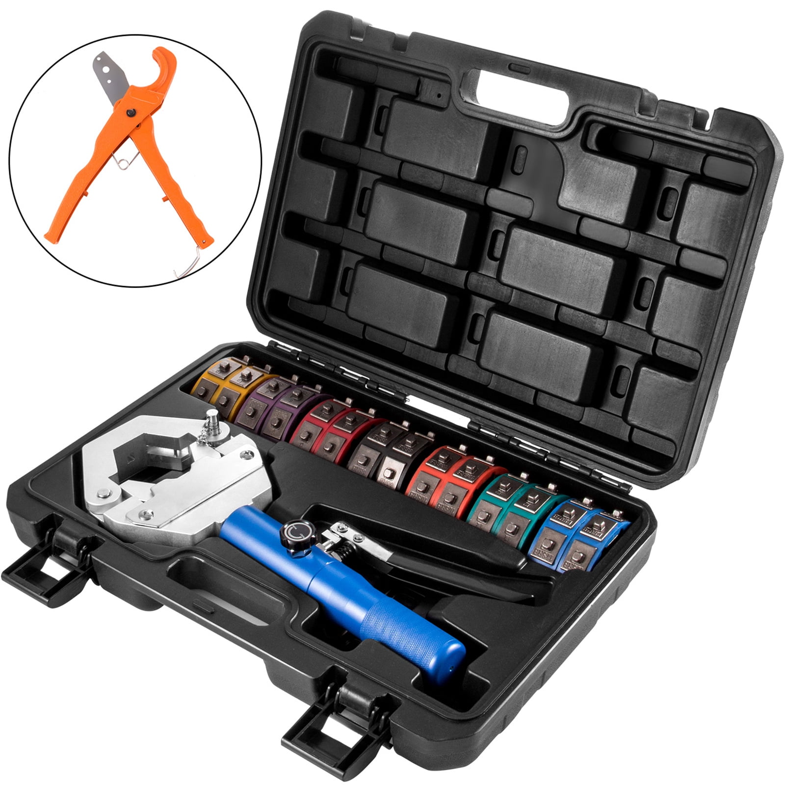 VEVOR Hydraulic Hose Crimper Hydra-Krimp 71500,Manual AC Hose Crimper Kit Air Conditioning Repaire Handheld,Hydraulic Hose Crimping Tool with 7 Die Set, for Barbed and Beaded Hose Fittings Sansujyuku sansujyuku.com