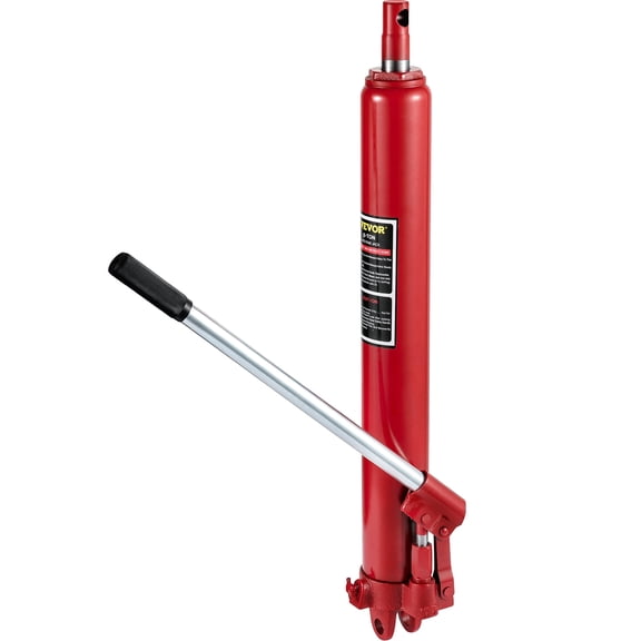 VEVOR Hydraulic Long Ram Jack 8 Tons, 17363 lbs Capacity, Single Piston Pump &Clevis Base, Manual Cherry Picker with Handle for Garage Shop,