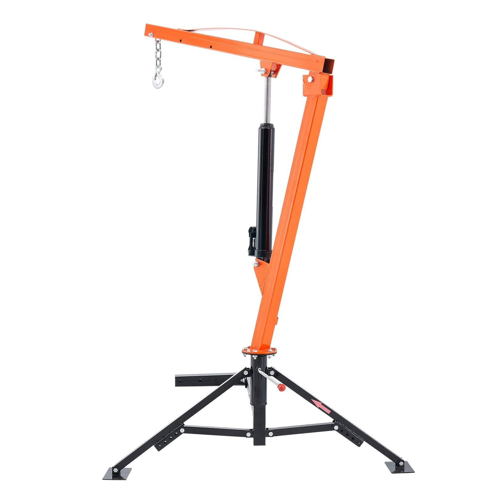 VEVOR Hydraulic Pickup Truck Crane, 1000 lbs Capacity, 360° Swivel, Hitch Mounted Crane with Three Boom Capacities of 500 lbs, 750 lbs & 1000 lbs, for Lifting Goods in Construction, Forestry, Factory