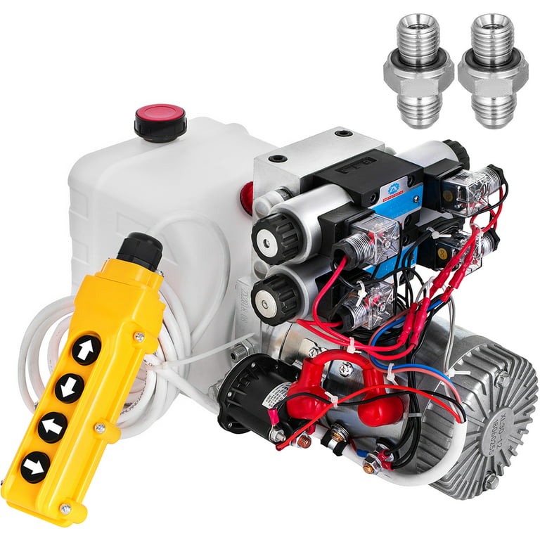 VEVOR Hydraulic Pump Double Acting Hydraulic Power Unit Double Solenoid Hydraulic Power Pack 12V DC Hydraulic Power Pump with 4.5Liter Reservoir for