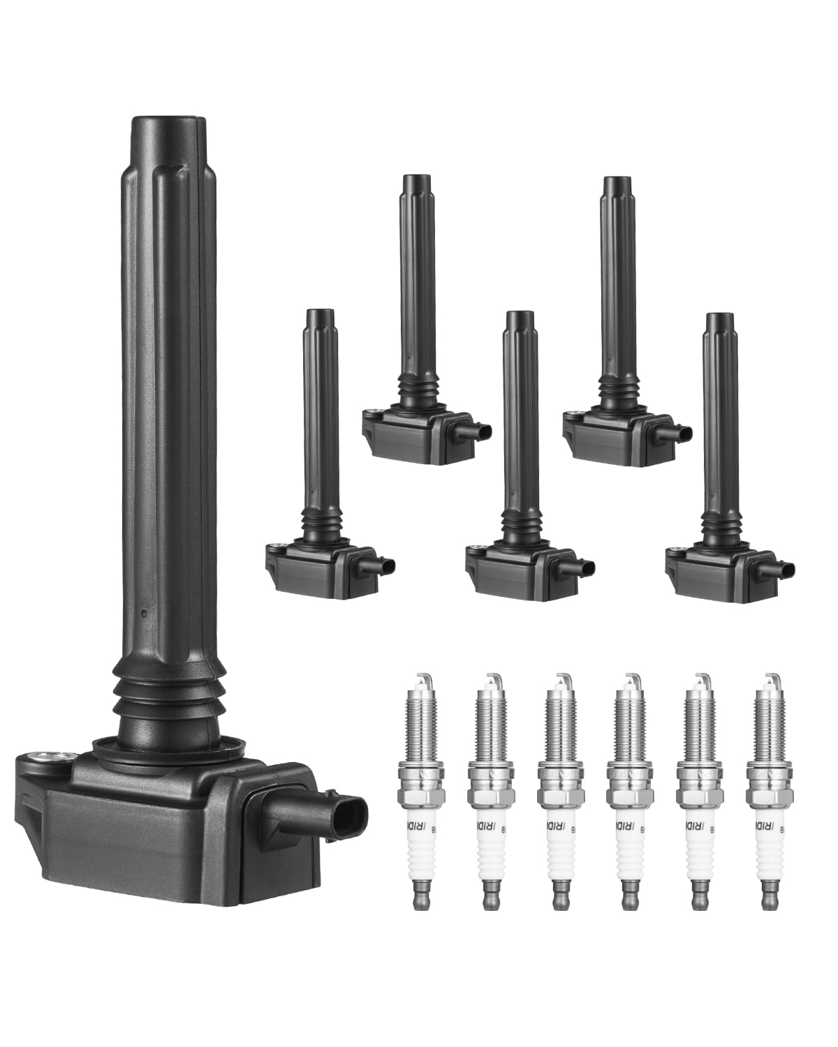 VEVOR Ignition Coil Pack and Spark Plugs,Set of 6,Compatible with Dodge Grand Caravan Charger Durango Journey Avenger Challenger Jeep Cherokee Grand Cherokee Compass Chrysler Ram ProMaster 3.6L V6