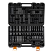 VEVOR Impact Socket Set, 3/8" Drive, 48-Piece Socket Set, 6-Point Sockets, SAE 5/16"-3/4" and Metric 8-19 mm, 21-22 mm, Easy to Identify, Cr-V Alloy Steel, Extension Bar, Adapter and Storage Cage