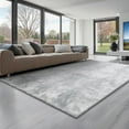 thumbnail image 1 of VEVOR Indoor Plush Area Rugs, 6 x 9 ft Soft Plush Carpet, Furry Shag Area Rugs for Living Room, Bedroom, Modern Home Decor Aesthetic Long-Pile Rug, Non-Shedding, Slip-Resistant, Tie-Dye Light Gray, 1 of 9