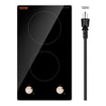 thumbnail image 1 of VEVOR Induction Cooktop, 1800W Electric Countertop Burner, 2 Burner Knob Control Stove, Built-in Induction Cooktop with 12 Temperature Settings, Glass Surface, Auto Shut-Off, 1 of 10