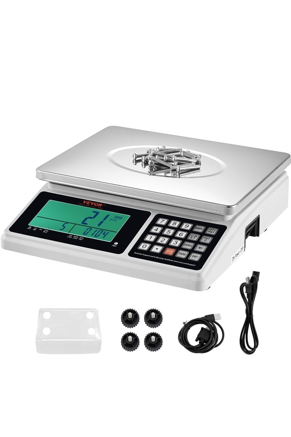Industrial Counting Scale, 30 kg x 1 g, Digital Scale for Parts and Coins, g/kg/lb Units, Electronic Gram Scale Inventory Counting Scale Kitchen Jewelry Scale with RS232 Port and LCD Screen