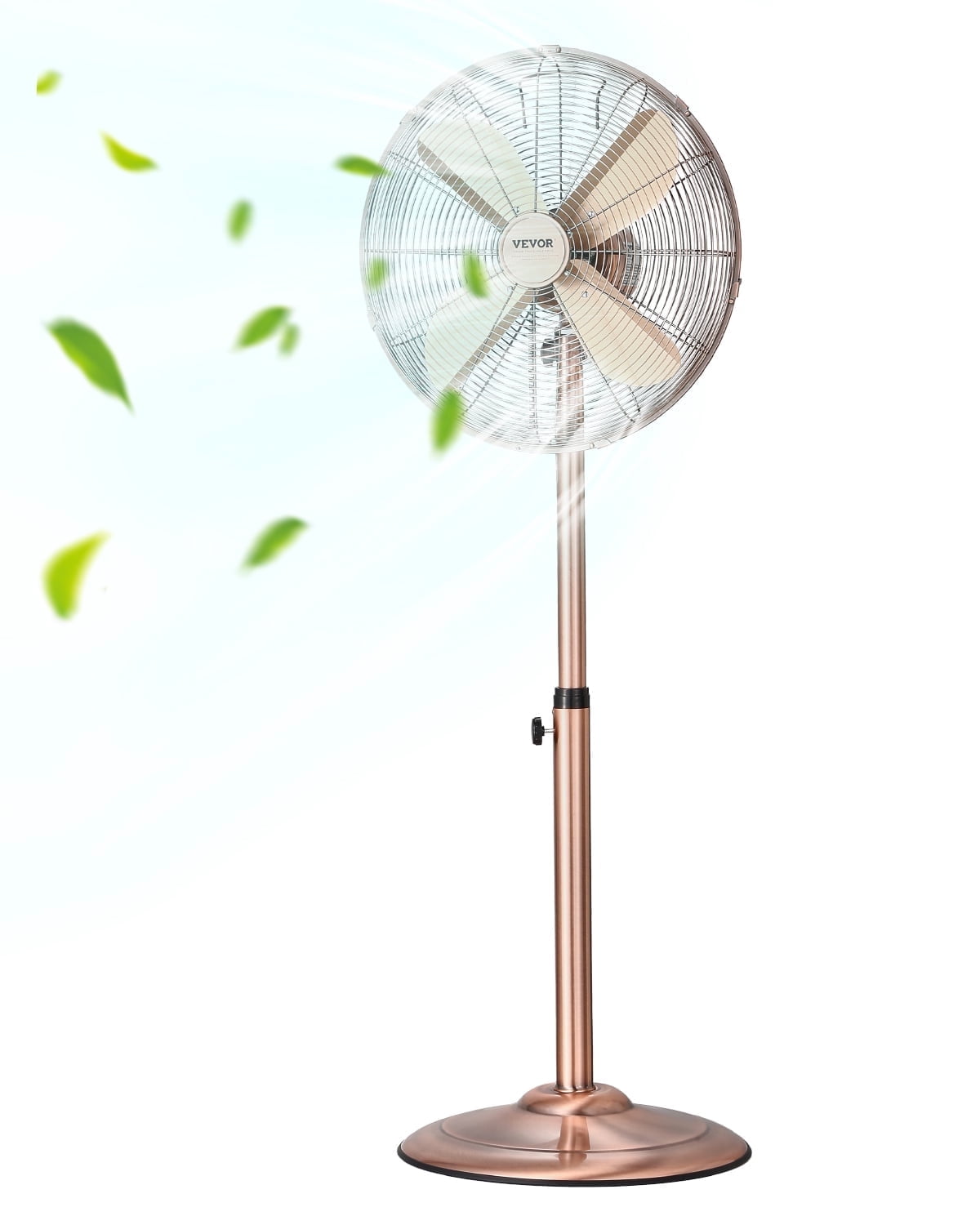 VEVOR Industrial Pedestal Fan, 16 Inch 75-Degree Oscillating Fan, Height Adjustable Standing Fans with 3 Adjustable Speeds, High Power Floor Fans