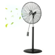 VEVOR Industrial Pedestal Fan, 24 Inch 85-Degree Oscillating Fan, Height Adjustable Standing Fans with 3 Adjustable Speeds, High Power Floor Fans for Bedroom, Living Room, Home, Office, Black