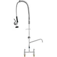 thumbnail image 1 of VEVOR Industrial Sink Faucet, 44" Tall, 8" Install Space, 12" Rotating Spout, Surface Mount, Brass-Made with Extendable Sprayer, Suitable for Single/Triple Basin, 1 of 10
