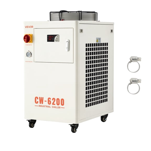 VEVOR Industrial Water Chiller, 17,060 BTU/h, Industrial Water Cooler Cooling System with Compressor, 3.96 Gal Tank Capacity, 18.5GPM Max Flow Rate, for CO2 Laser Tube Engraving & Cutting Machine