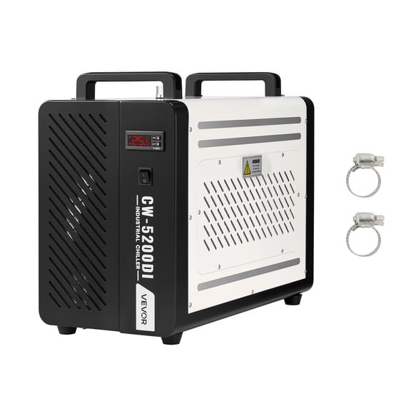 VEVOR Industrial Water Chiller, 5460 BTU/h, Industrial Water Cooler Cooling System with Compressor, 4.2 GPM Max Flow, 1.8  Gal Tank Capacity, Laser Chiller, for CO2 Laser Engraving & Cutting Machine