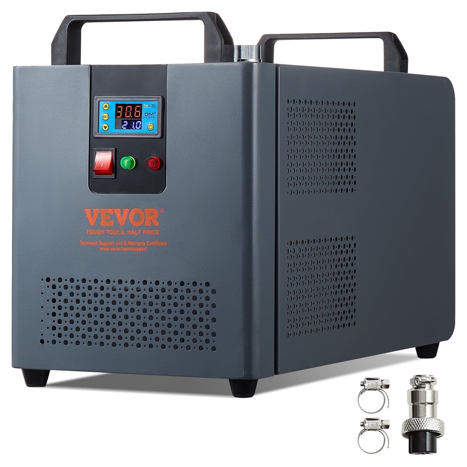 VEVOR Industrial Water Chiller, KH-6000, 200W Industrial Water Cooler Cooling System with Compressor 12 L Water Tank Capacity 7.8 L/Min Max Flow Rate, for CO2 Laser Engraving Machine Cooling Machine
