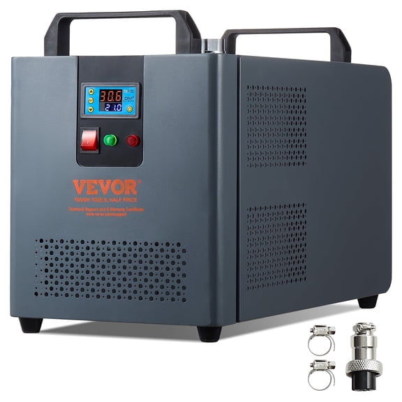 VEVOR Industrial Water Chiller, KH-6000, 200W Industrial Water Cooler Cooling System with Compressor 12 L Water Tank Capacity 7.8 L/Min Max Flow Rate, for CO2 Laser Engraving Machine Cooling Machine