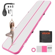 VEVOR Inflatable Gymnastics Air Mat 13 ft Training Mats w/ Electric Pump, 4 inches Thick Sturdy Tumble Track, Tumbling Mat for Home Use/Gym/Outdoor/Yoga/Cheerleading/Beach/Park/Water, Pink