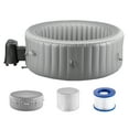 thumbnail image 1 of VEVOR Inflatable Hot Tub, 2 to 4 Person Capacity, 70.9 x 26 in Round Portable Outdoor Spa, with 110 Soothing Jets, Filter, Cover and Mat, Multi-function Control Panel, PVC Outdoor Hot Tub, Grey, 1 of 9