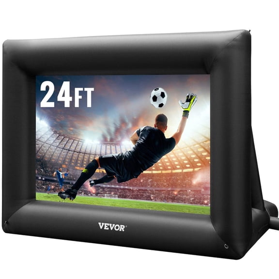 VEVOR Inflatable Movie Screen 24FT(288inch) Inflatable Projector Screen for outside with 360W Air Blower Inflatable Screen Oxford Fabric Material Blow Up Screen