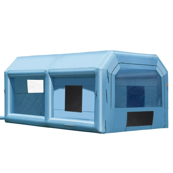 VEVOR Inflatable Paint Booth, 21 x 13.5 x 9.8 ft Inflatable Spray Booth, with 1100W Powerful Blower and Air Filter System, Large Furniture Painting, Portable Car Paint Booth for Medium-Sized Vehicles