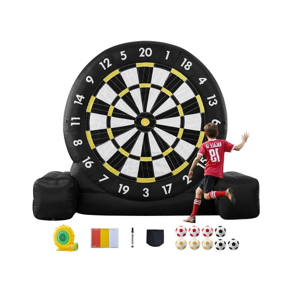 VEVOR Inflatable Soccer Dart Board, over 8 ft High Giant Soccer Dart Board with 9 Kick Balls & Air Pump, 2-Minutes Setup & Storage Bag for Easy Carrying, for Giant Yard Games, Giant Kick Darts Game