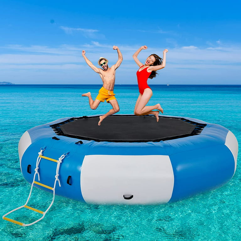 scheiden lettergreep Simuleren VEVOR Inflatable Water Trampoline 10ft , Water Bouncer with Escalator -  Walmart.com