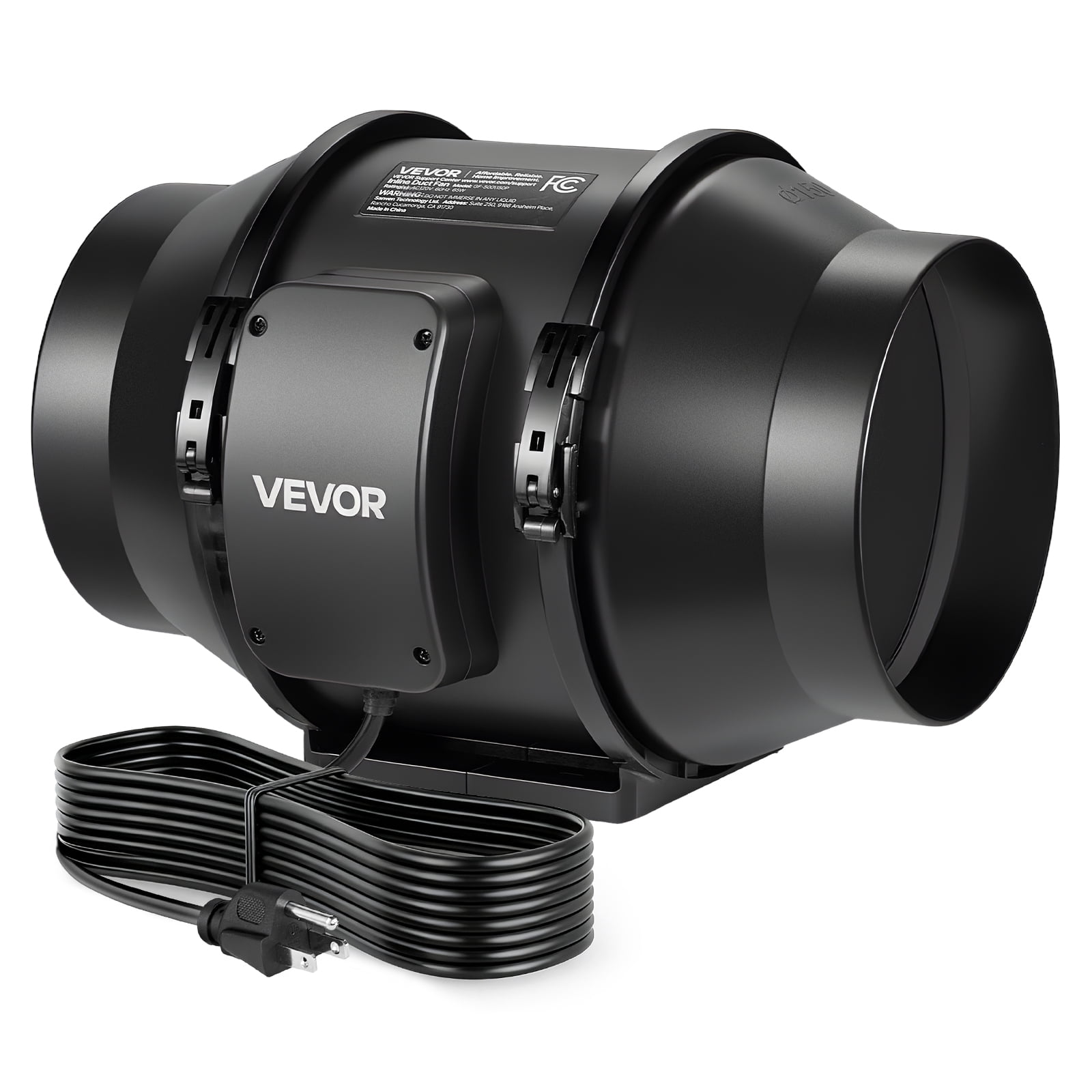 VEVOR Inline Duct Fan, 6 in Quiet Inline Exhaust Fan, 380 CFM Powerful AC-Motor Ventilation Fans for Cooling Booster, High Air Flow, Vent Blower Fans for Indoor Grow Tents Basement Hydroponics