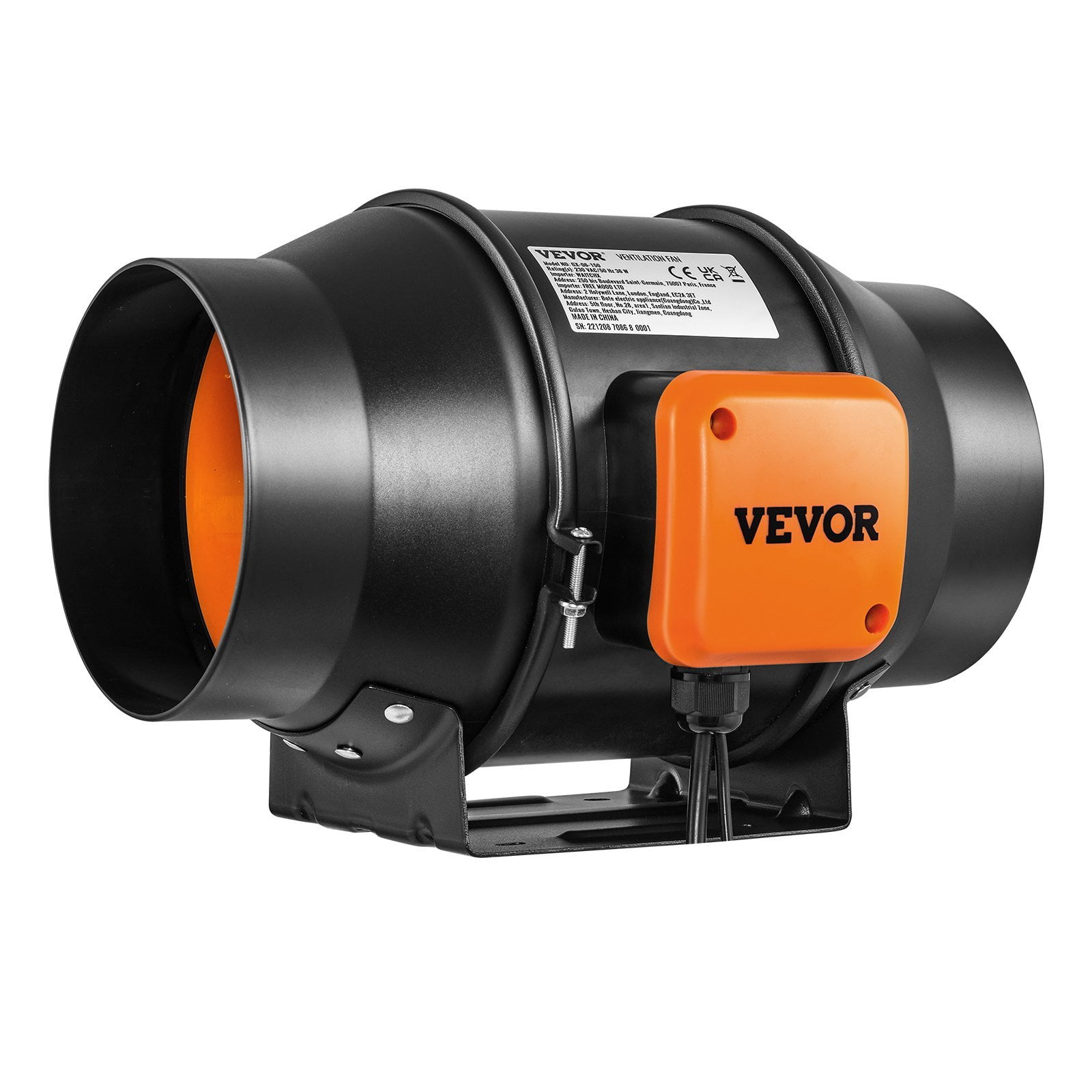 VEVOR Inline Duct Fan HVAC Exhaust Blower Kit AC Variable Speed Control